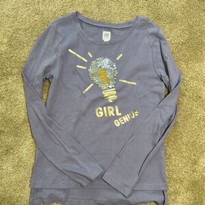 GAP Purple 'Girl Genius' Kids Shirt EUC